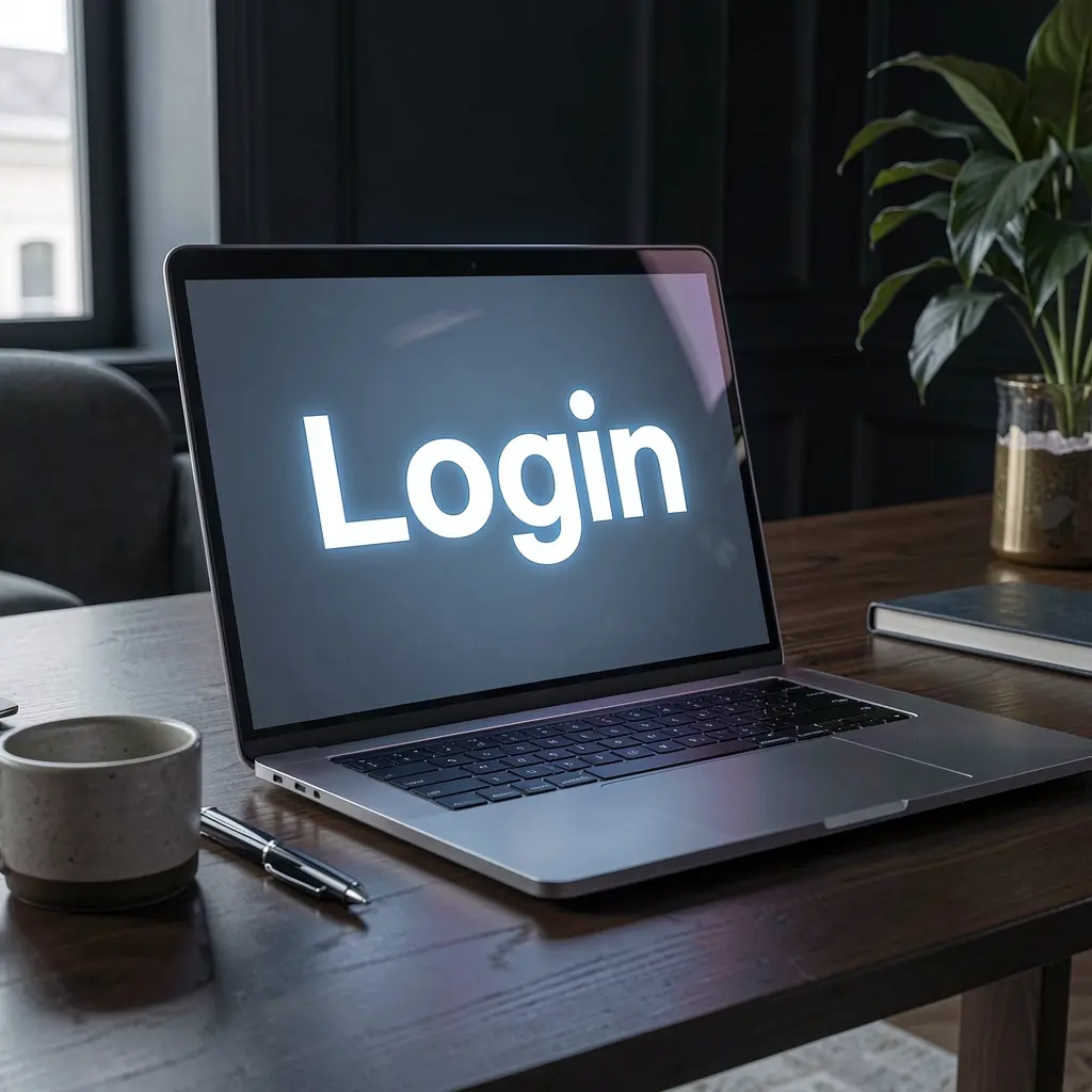 Modern laptop with a bright login screen on a dark desk highlighting secure and user friendly access to the ANGSAYA online casino account in the Philippines